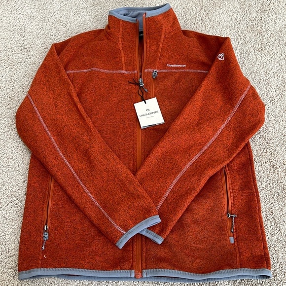New! Craghoppers men’s medium full zip tourney fleece jacket in potters clay. - Picture 1 of 9